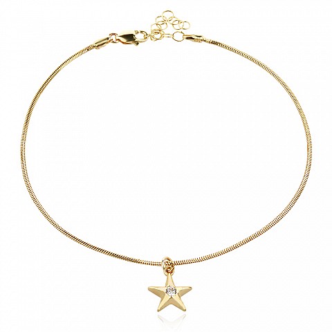 Златна гривна за крак Shiny Star