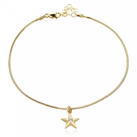 Златна гривна за крак Shiny Star