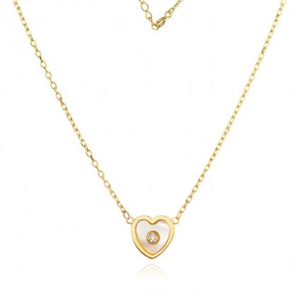 Златно колие с Pearl Heart