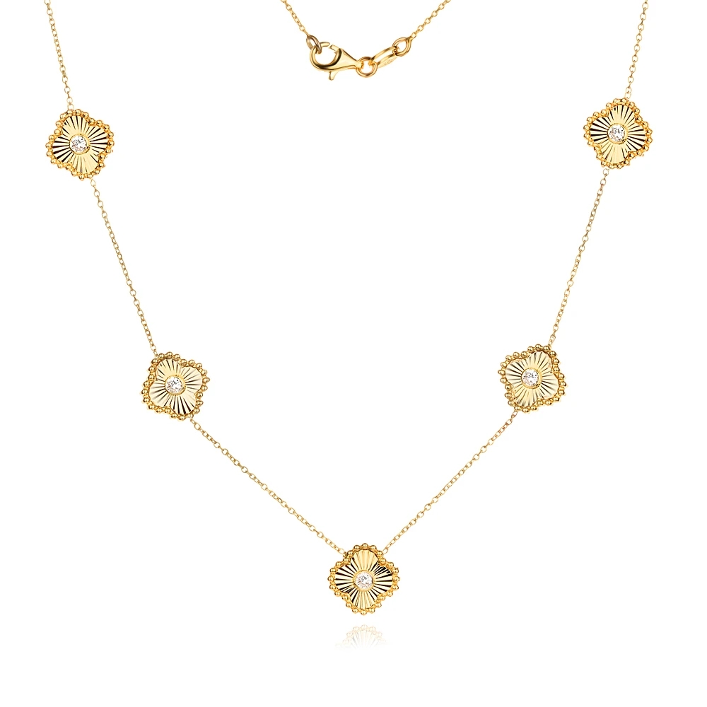 ЗЛАТНО КОЛИЕ Диамантена детелина 