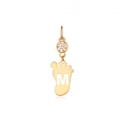 Златен мадальон бебешки крачета 