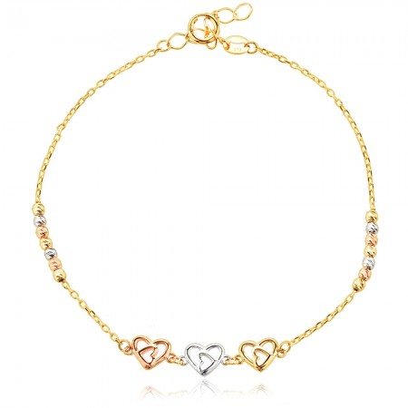 Златно колие Two heart