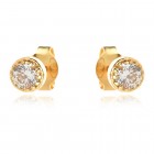 Златни обеци с камъче 