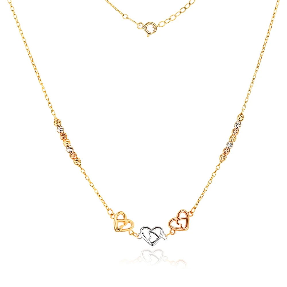 Златно колие Two heart