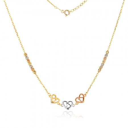 Златно колие Two heart