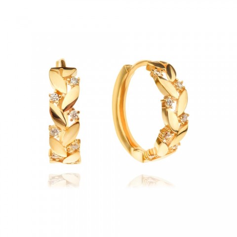 Златни обеци Leafy