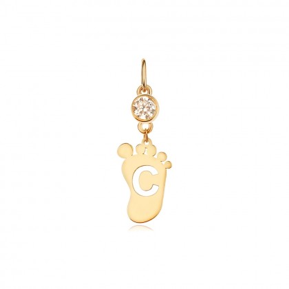 Златен мадальон бебешки крачета 
