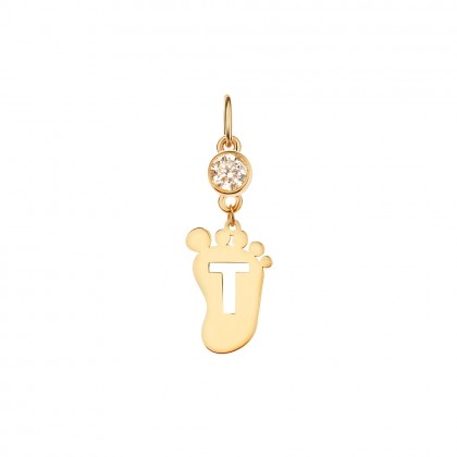 Златен мадальон бебешки крачета 