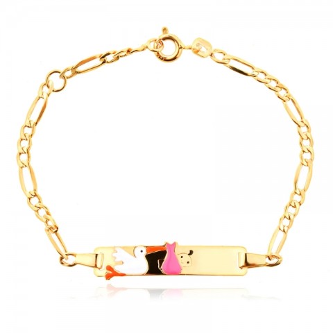 Златна детска гривна Welcome Baby