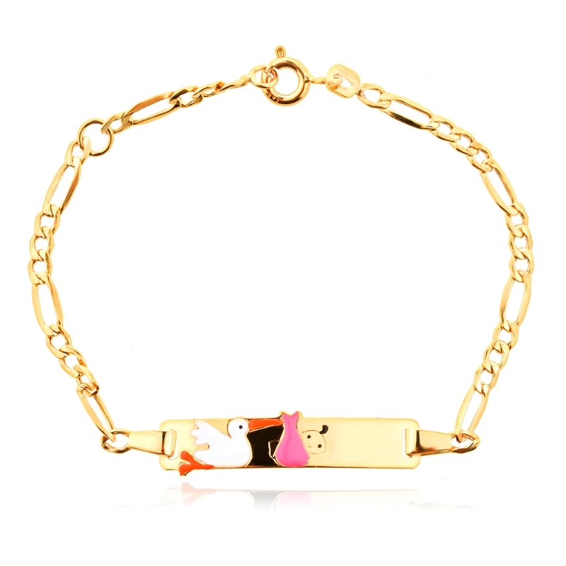 Златна детска гривна Welcome Baby