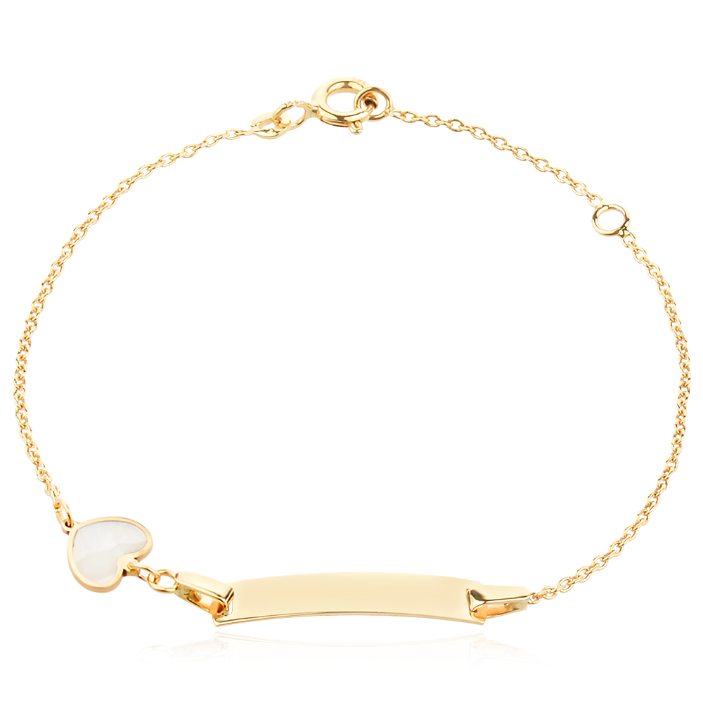 Златна детска гривна Heart