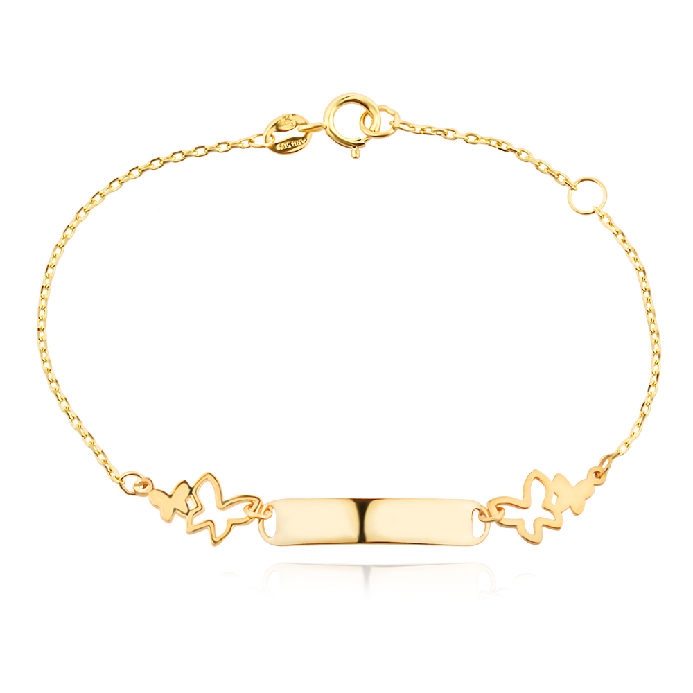 Златна детска гривна Butterfly