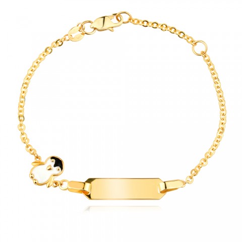 Златна детска гривна Penguin