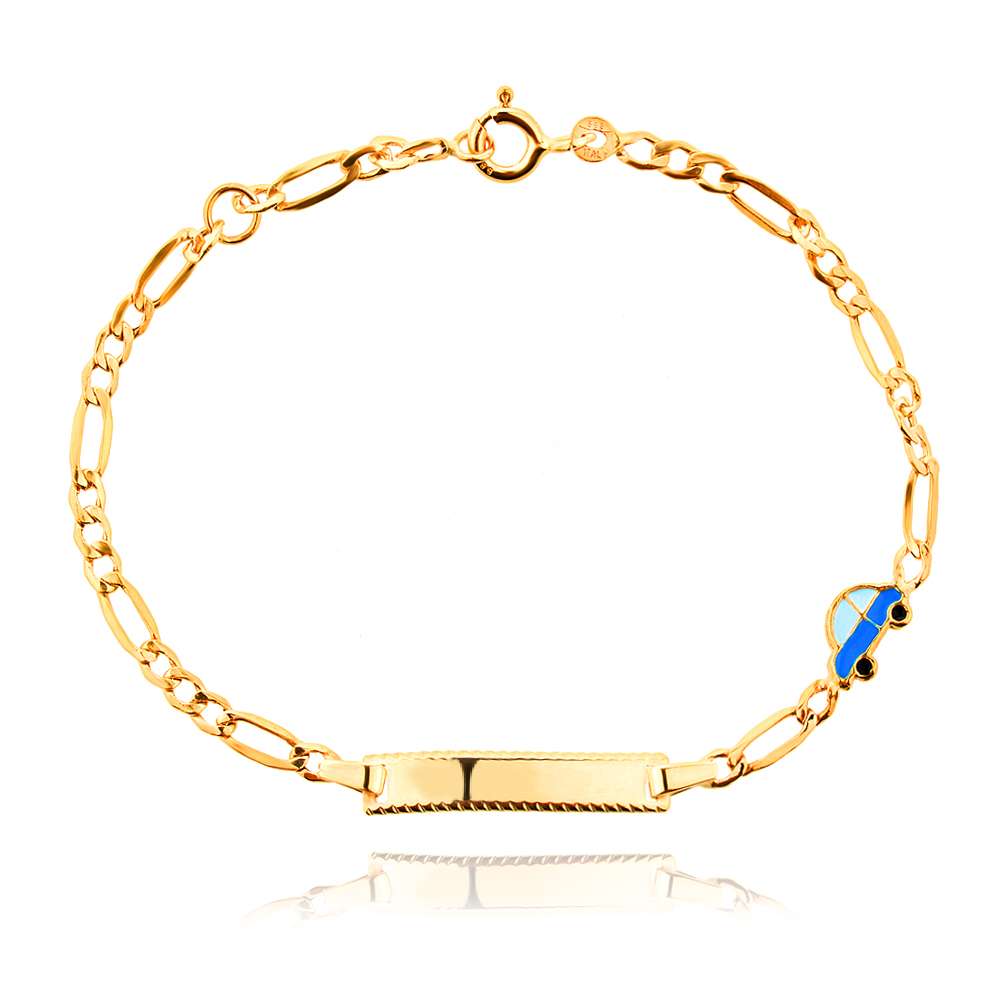 Златна детска гривна Blue Car