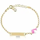 Златна детска гривна Pink Dodo