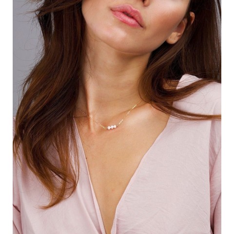 Златно колие Lily Pearls