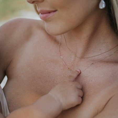 Златно колие с букви за мама