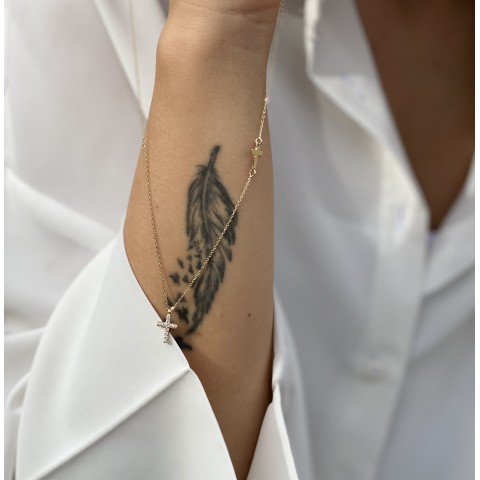 Златно колие Duo cross