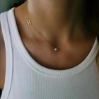 Златно колие с циркон и буква по избор