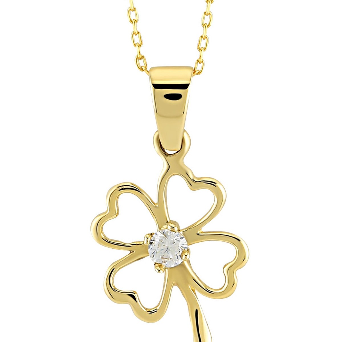 Златно колие с детелинка