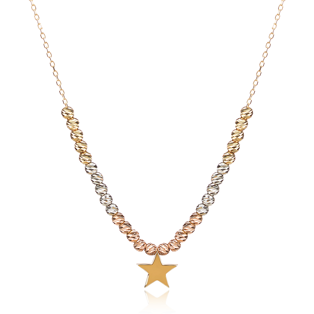 Златно колие Star Balls