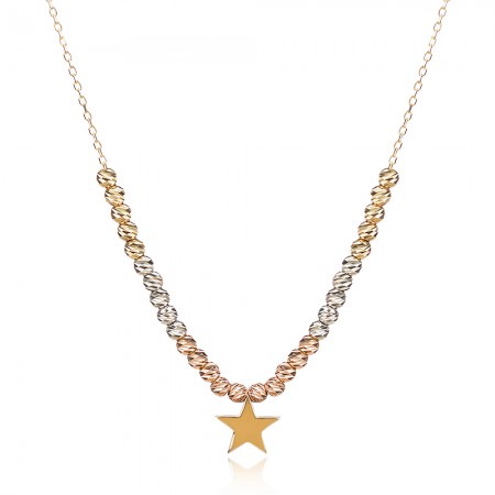 Златно колие Star Balls