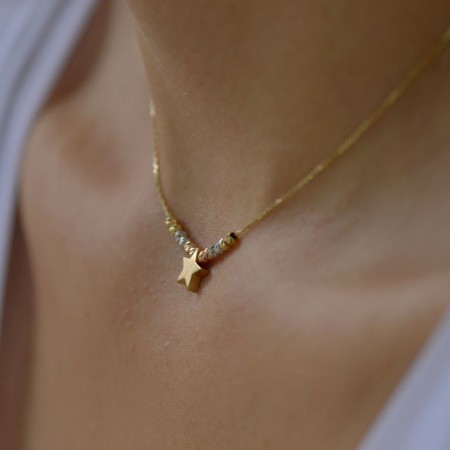 Златно колие Star Balls