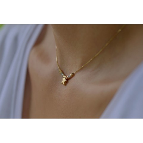 Златно колие Starry Beads