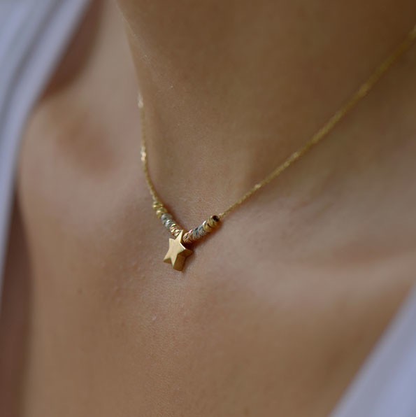 Златно колие Star Balls