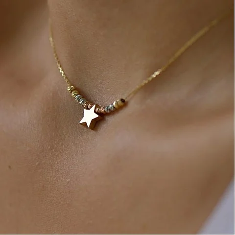 Златно колие Starry Beads
