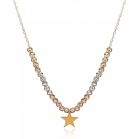 Златно колие Starry Beads