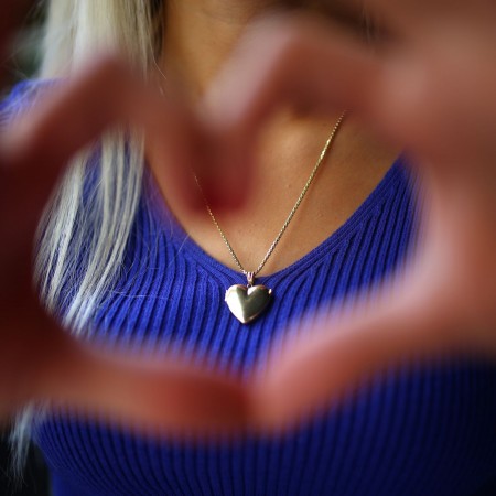 Златен медальон Отваряемо сърце