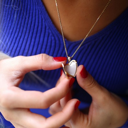 Златен медальон Отваряемо сърце