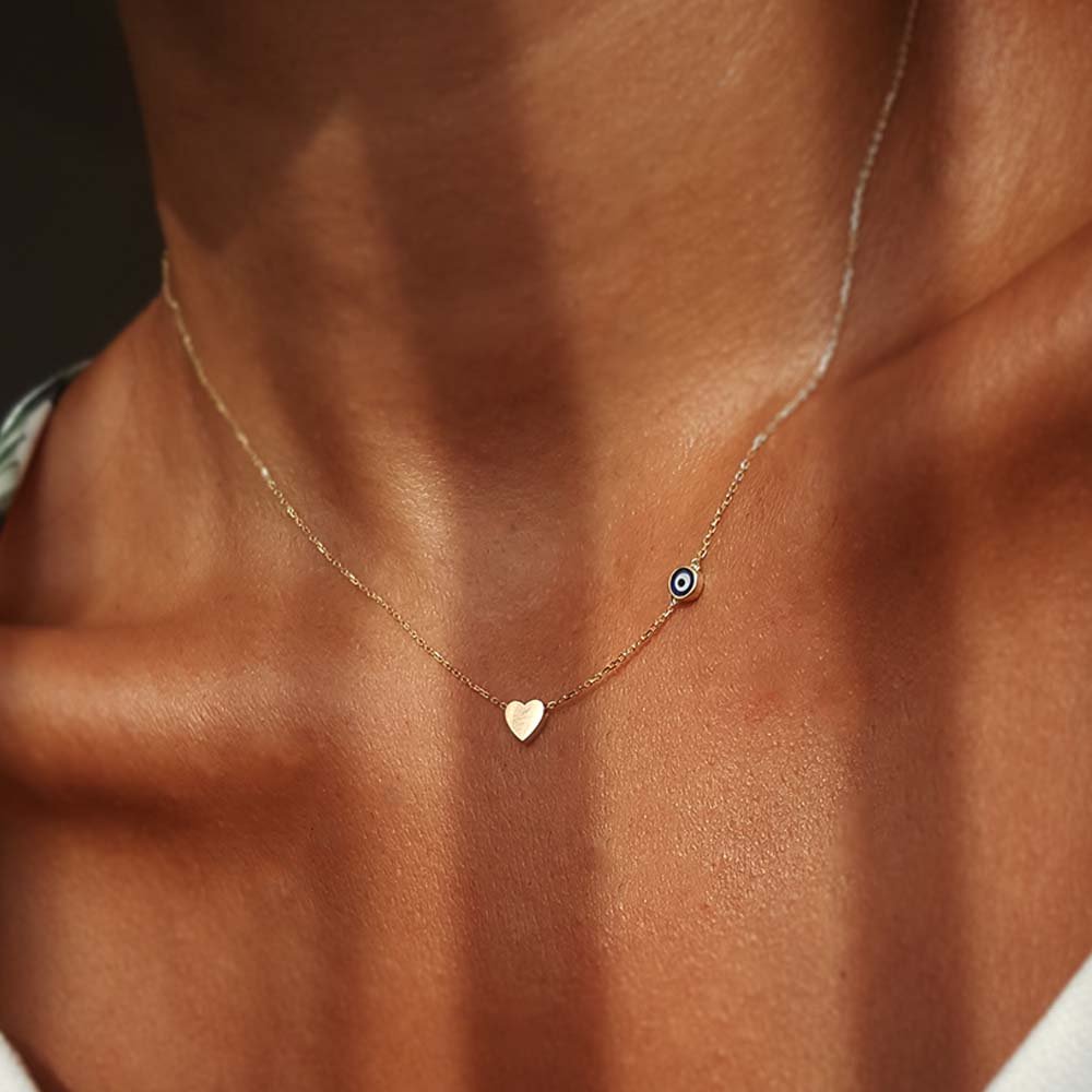 Златно колие Blue Heart