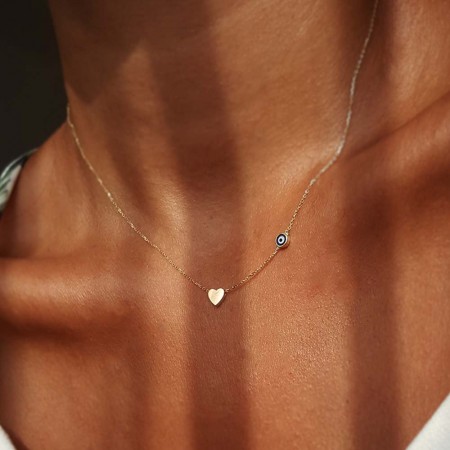 Златно колие Blue Heart