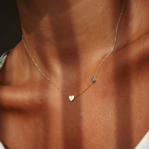 Златно колие Blue Heart