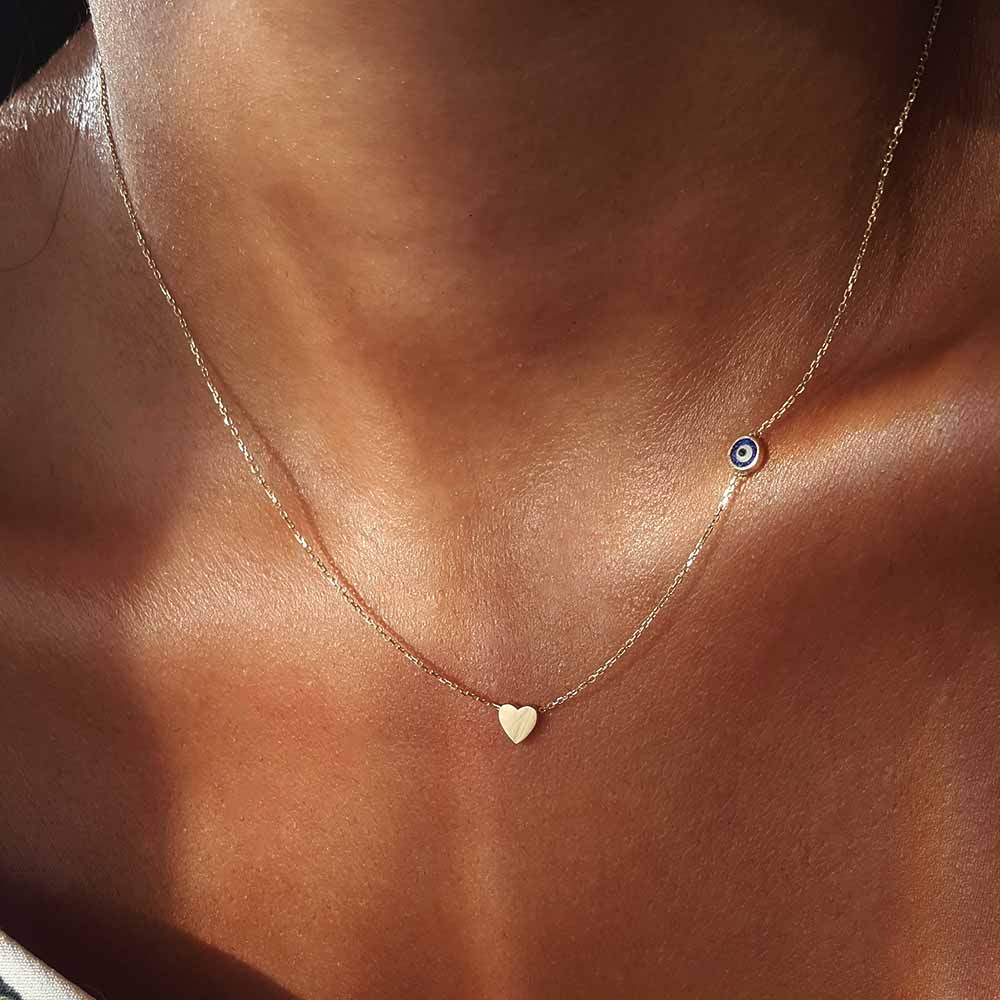 Златно колие Blue Heart