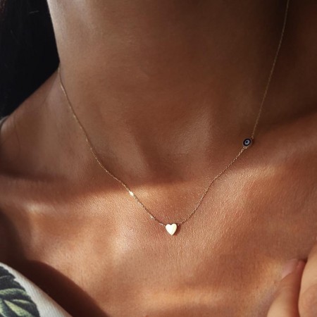 Златно колие Blue Heart