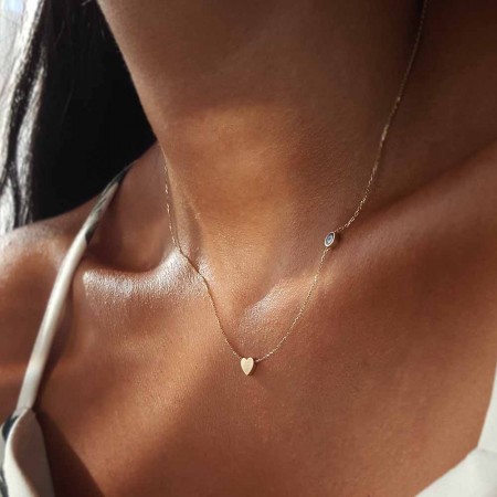 Златно колие Blue Heart