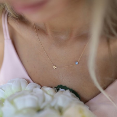 Златно колие Blue star