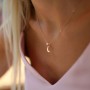 Златно колие Pearl moon