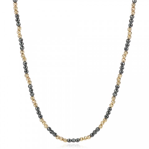 Златно колие Onyx Glow