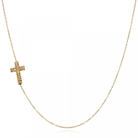 Златно колие Cross stones