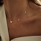 Златно колие със сърце  и букви по избор