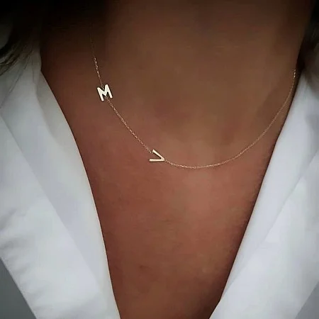 Златно колие Initials - КОЛИЕТА (Златни и сребърни бижута)