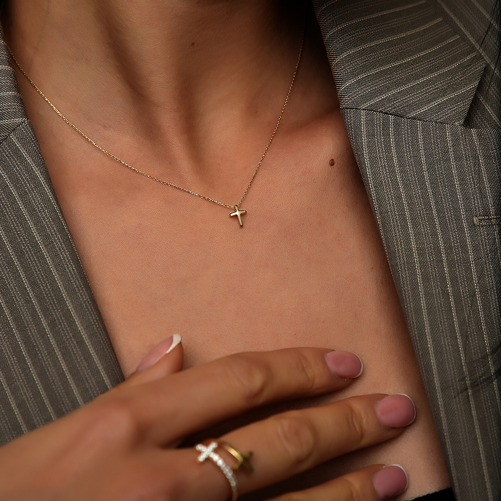 Златно Колие Mini Cross