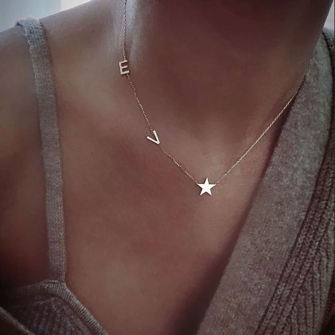 Златно колие Starry Letters