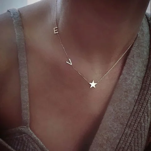 Златно колие Starry Letters