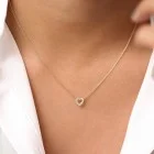 Златно колие Сърце с камъчета