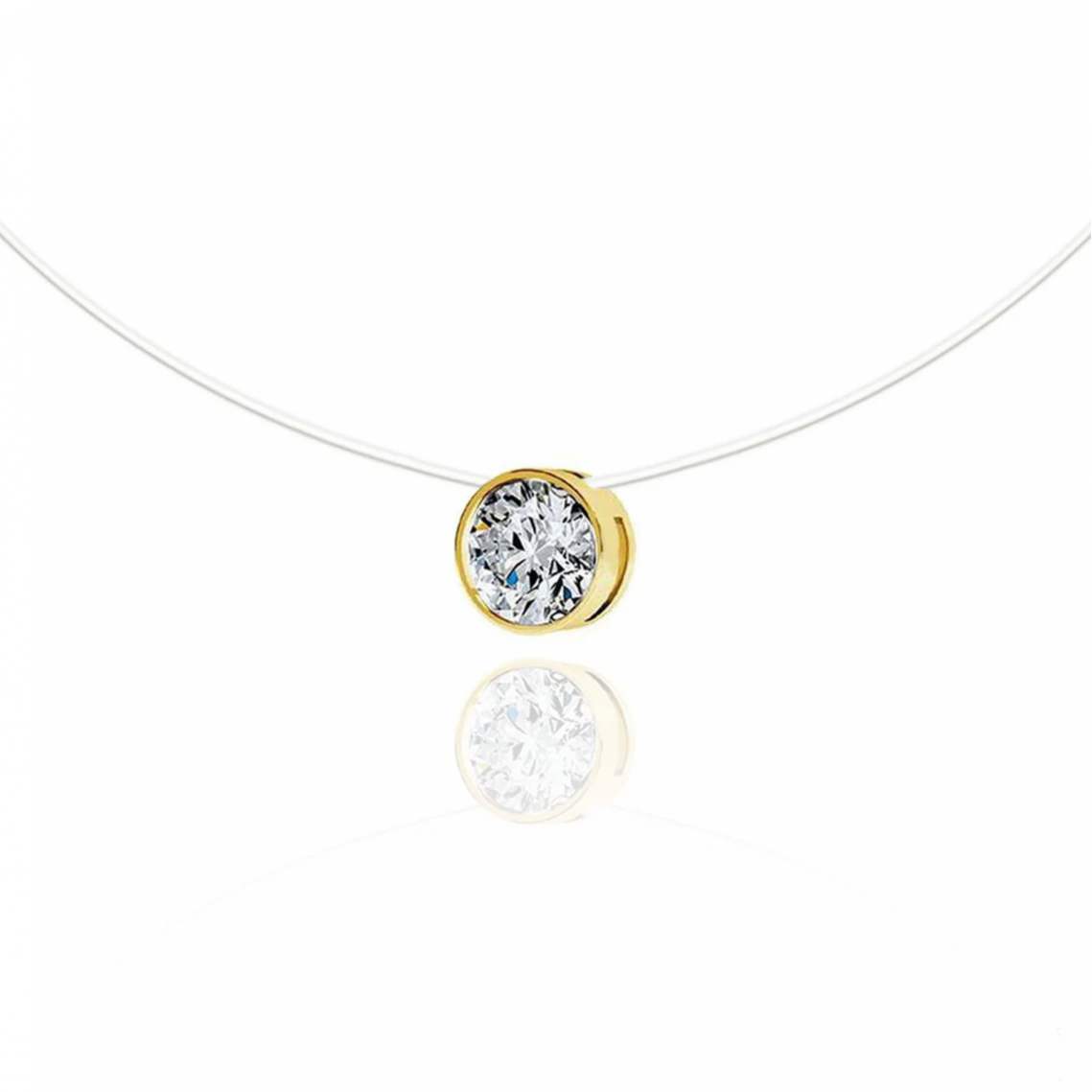 Златно колие с корда и камък